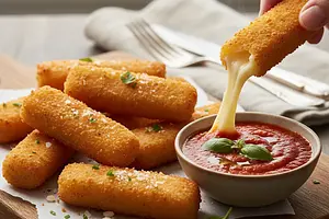 Chrupiące paluszki serowe z sosem pomidorowym