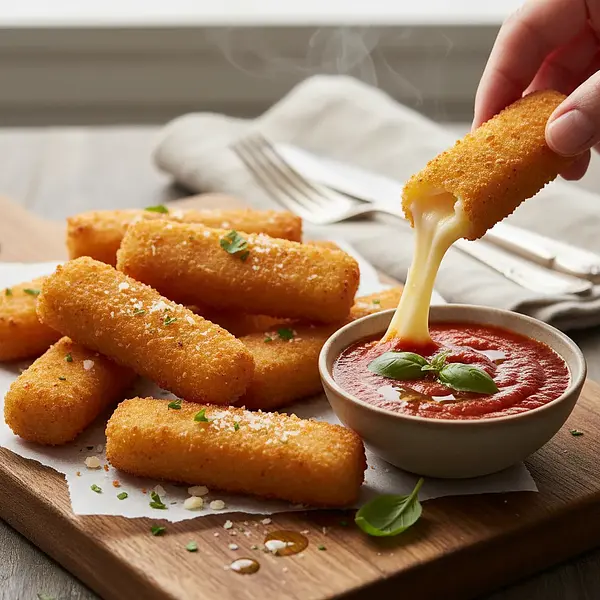 Chrupiące paluszki serowe z sosem pomidorowym