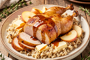 Roast Duck with Apples and Buckwheat Groats