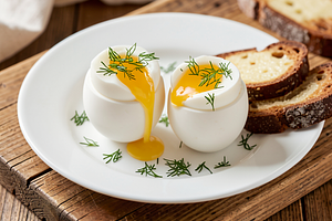 Soft-boiled eggs with dill