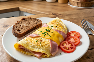 Omlet z szynką i serem