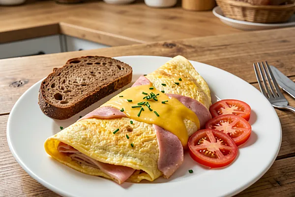 Omlet z szynką i serem