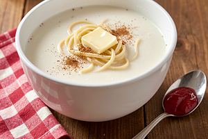 Milk soup with pasta