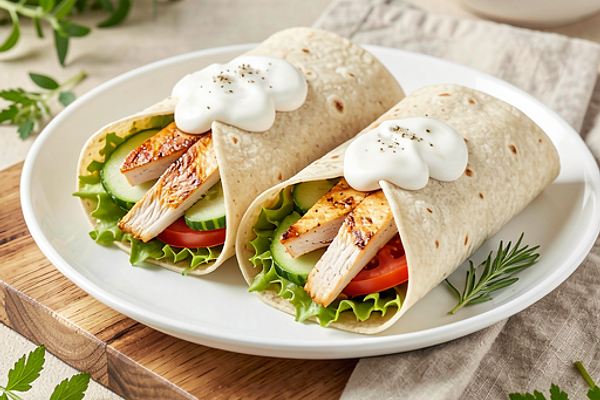 Wrapy z kurczakiem i sałatą