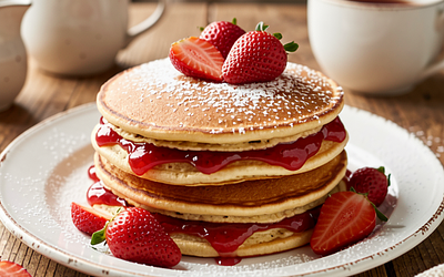 Strawberry Jam Pancakes