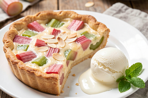 Tarta z rabarbarem na kruchym cieście