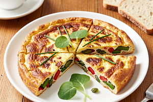 Frittata z szparagami i papryką