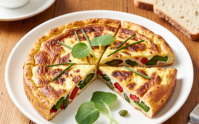 Frittata z szparagami i papryką