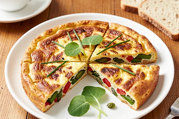 Frittata z szparagami i papryką