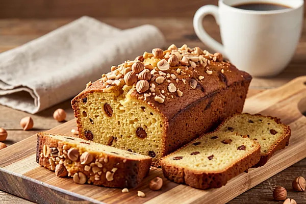 Chlebek bananowy z chrupiącymi orzechami