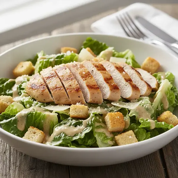 Sałatka Cezar z grzankami i grillowanym kurczakiem