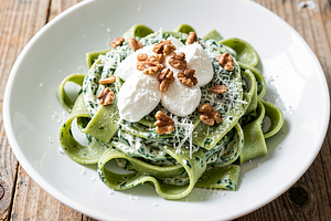 Green pasta with spinach and ricotta