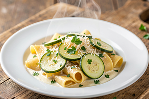Pasta with zucchini and herbs