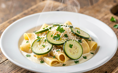 Pasta with zucchini and herbs