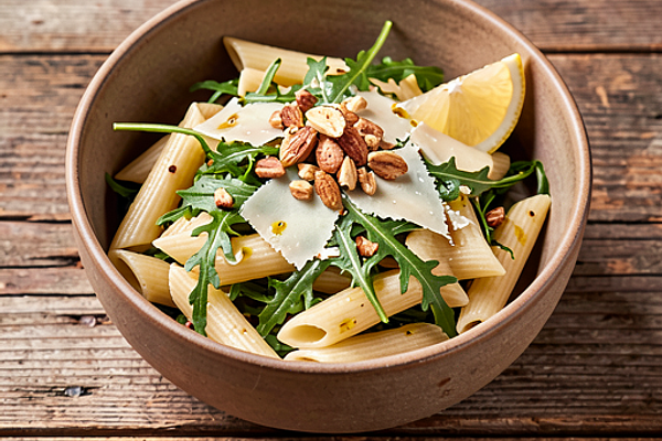 Makaron z rukolą i serem parmezan