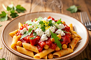 Pasta with Chickpeas and Tomatoes