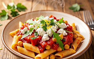 Pasta with Chickpeas and Tomatoes