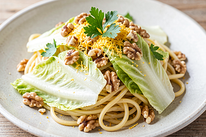 Pasta with Napa Cabbage and Nuts
