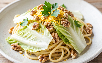 Pasta with Napa Cabbage and Nuts