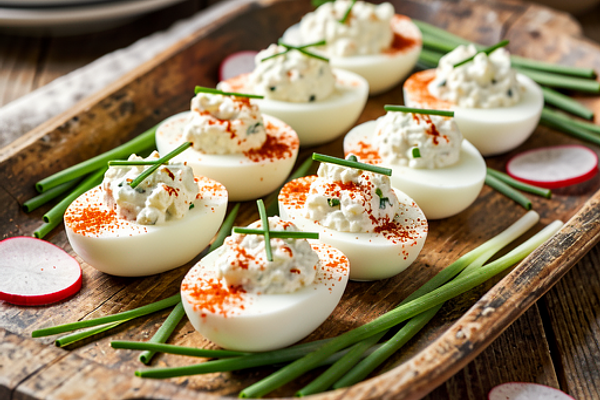 Jajka faszerowane twarogiem i szczypiorkiem