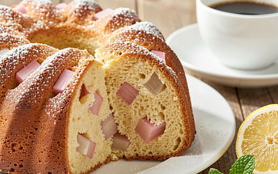 Babka wielkanocna z rabarbarem