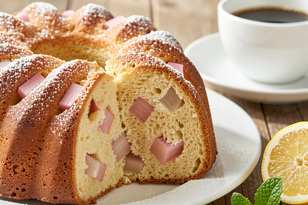 Babka wielkanocna z rabarbarem