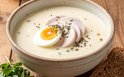 Sour rye soup with white sausage