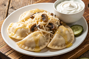 Pierogi z kapustą kiszoną i grzybami (tradycyjne)