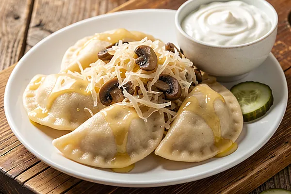 Pierogi z kapustą kiszoną i grzybami (tradycyjne)