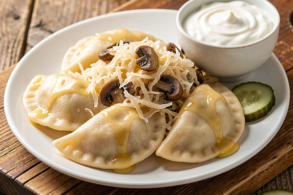 Pierogi z kapustą kiszoną i grzybami (tradycyjne)
