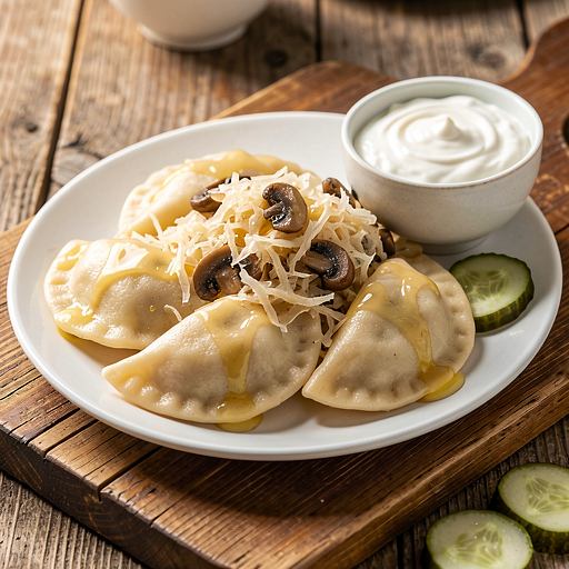 Pierogi z kapustą kiszoną i grzybami (tradycyjne)