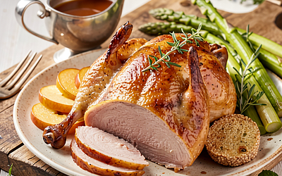 Roast Duck with Apples and Marjoram