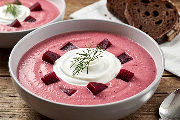 Zupa chrzanowa z buraczkami