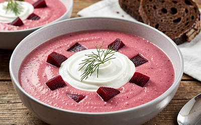 Zupa chrzanowa z buraczkami