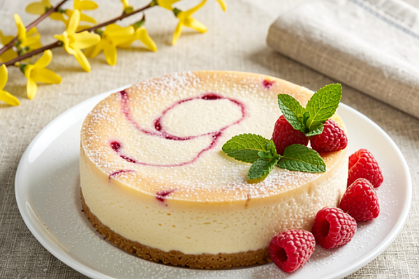 Sernik wielkanocny z malinami (polska-nowoczesna)