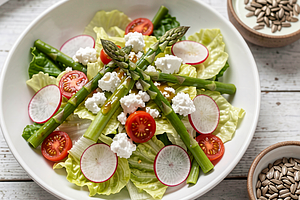 Salad with Young Vegetables and Feta