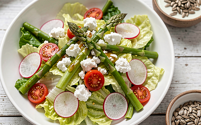 Salad with Young Vegetables and Feta
