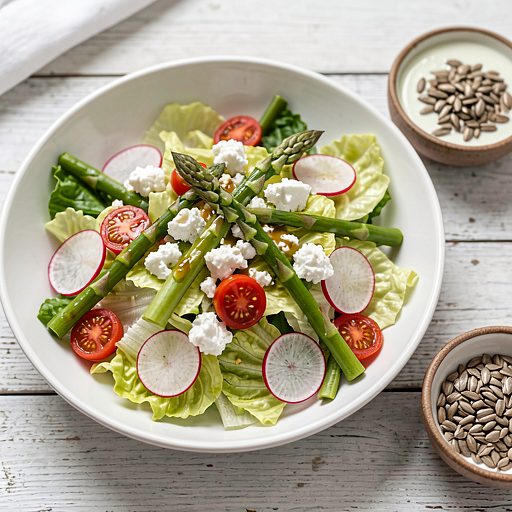Sałatka z młodymi warzywami i fetą
