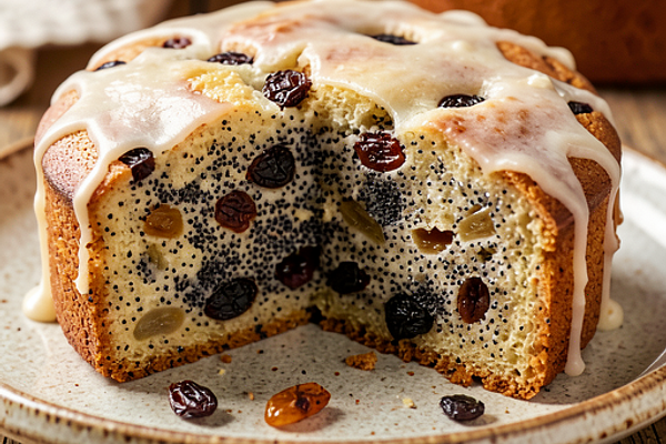 Makowiec z bakaliami (tradycyjny, drożdżowy)