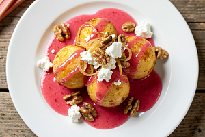 Rhubarb and Cottage Cheese Dumplings