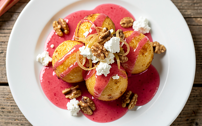 Rhubarb and Cottage Cheese Dumplings