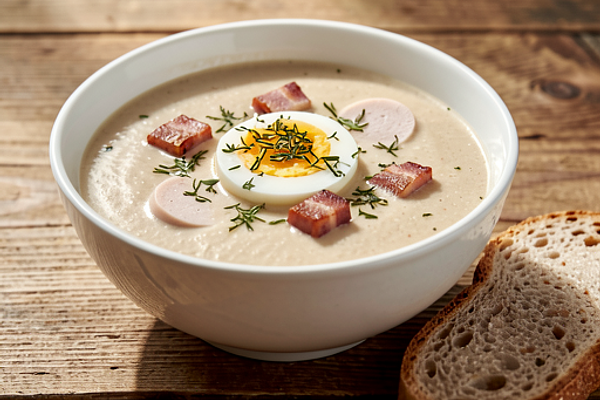 Szybki żurek z jajkiem