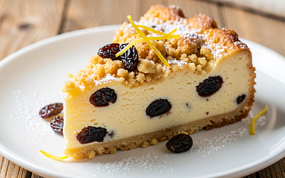 Krakow cheesecake with raisins