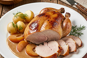 Roast Duck with Apples in Polish Style (Regional Method)