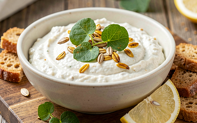 Pasta z białych warzyw z prażonym słonecznikiem (wegańska)