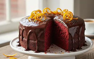 Velvety Poppy Seed Cake with a Hint of Orange and Chocolate Glaze