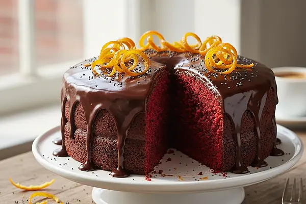 Aksamitna Babka Makowa z Nutą Pomarańczy i Glazurą Czekoladową