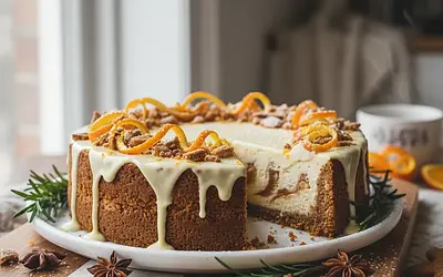 Gingerbread Cheesecake with White Chocolate and Orange