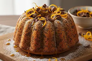 Velvety Japanese Poppy Seed Cake with a Hint of Orange and Chocolate