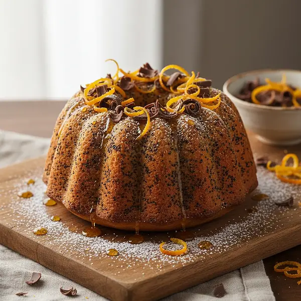 Velvety Japanese Poppy Seed Cake with a Hint of Orange and Chocolate